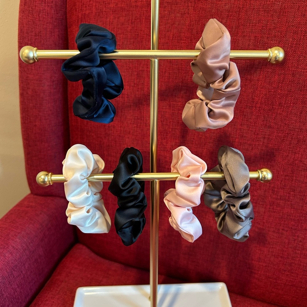 Set of Satin Scrunchies in Various Colors